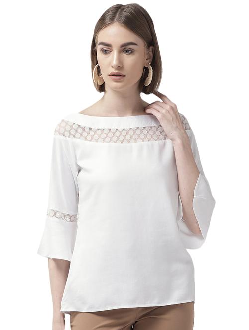 lace panel solid top - 16809354 - Very Small Image - 1
