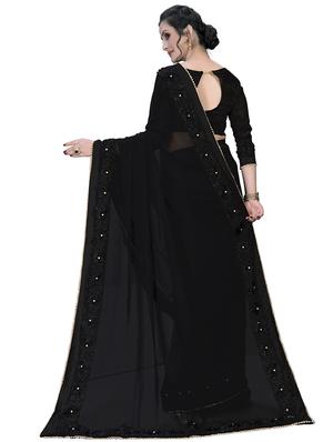 solid bordered saree with blouse - 16809513 - Standard Image - 2