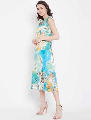 v-neck abstract a-line dress - 16810038 - Standard Image - 2