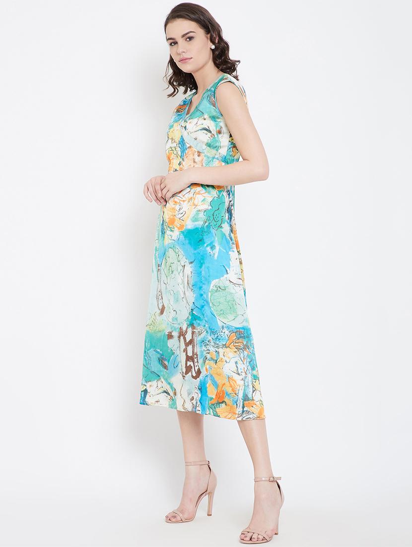v-neck abstract a-line dress - 16810038 - Zoom Image - 2