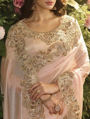 solid bordered saree with blouse - 16810306 - Standard Image - 2