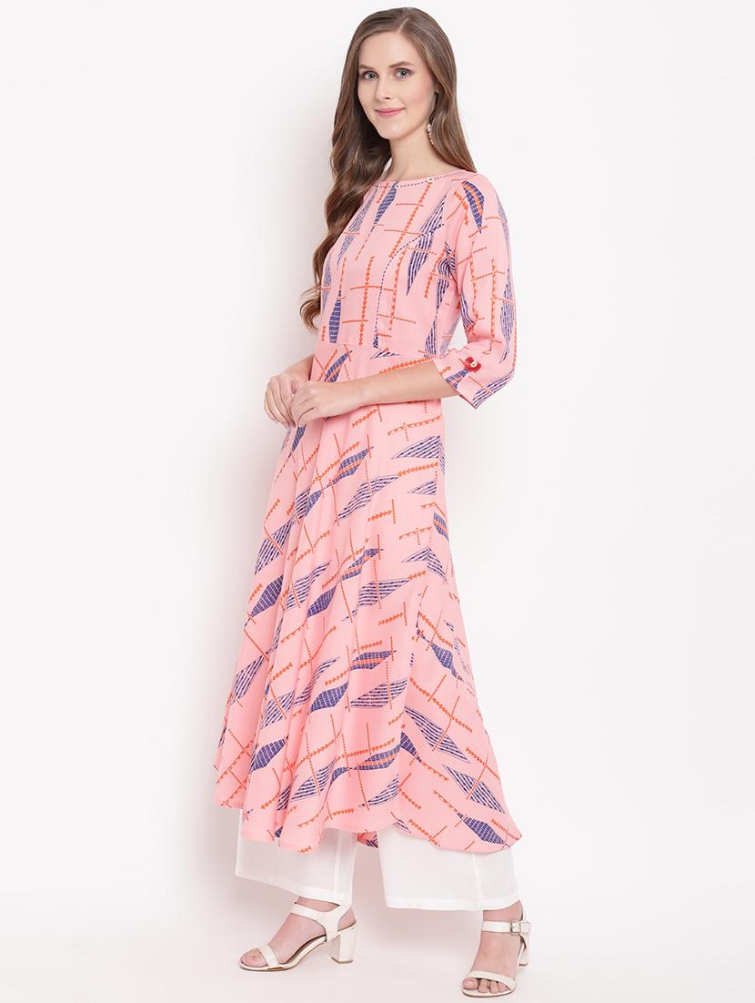 printed flared kurta - 16810426 - Zoom Image - 2