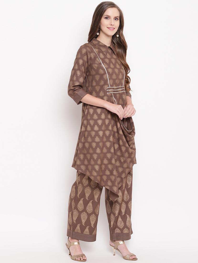 printed kurta palazzo set - 16810433 - Zoom Image - 2