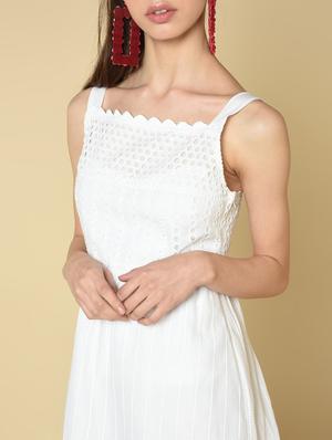 schiffli detail a-line dress - 16810929 - Standard Image - 5