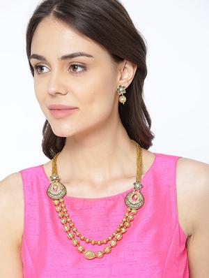 gold plated long necklace - 16811623 - Standard Image - 5