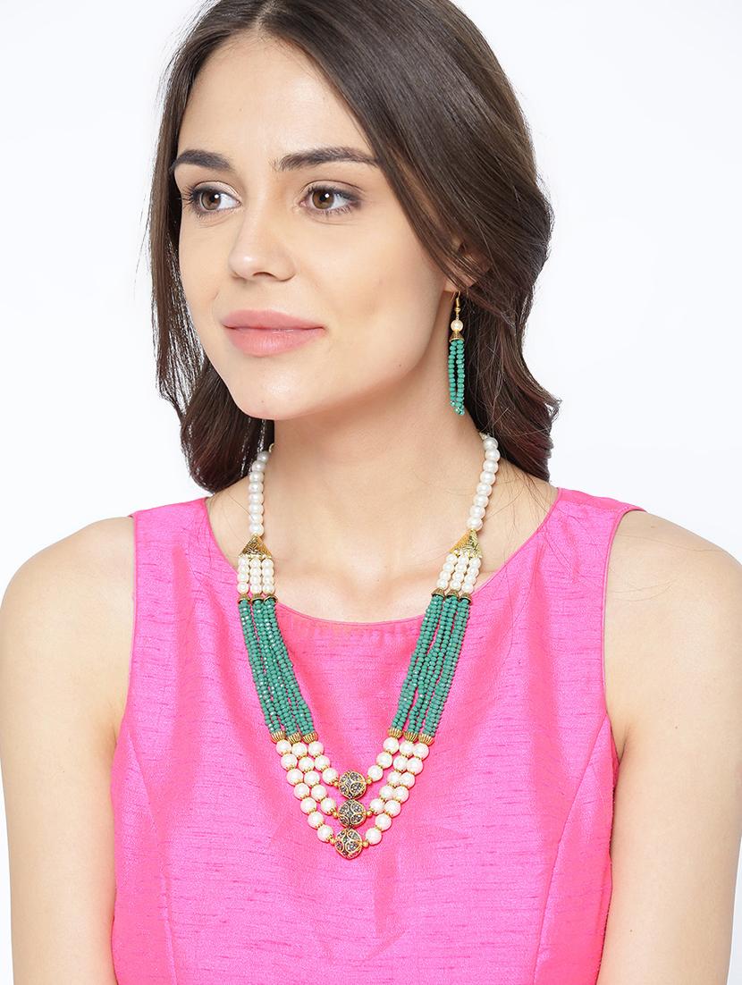 green gold plated short necklace - 16811637 - Zoom Image - 5