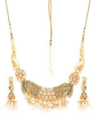 gold metal choker necklace - 16811653 - Standard Image - 2