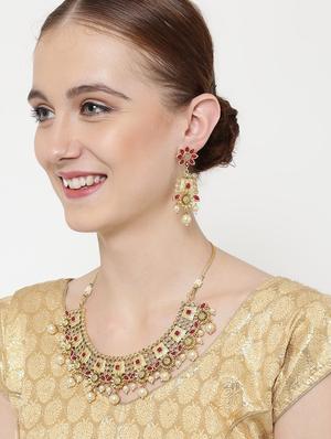 gold metal choker necklace - 16811654 - Standard Image - 5