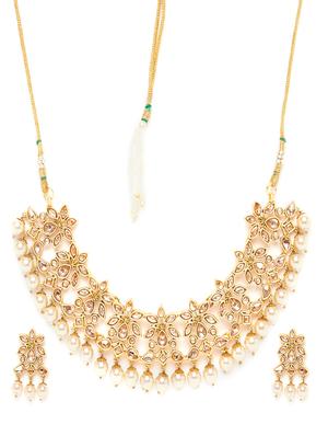 gold metal choker necklace - 16811655 - Standard Image - 2