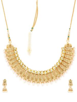 gold metal choker necklace - 16811676 - Standard Image - 2