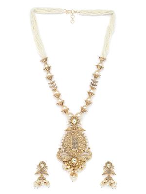 gold metal long necklace - 16811690 - Standard Image - 2