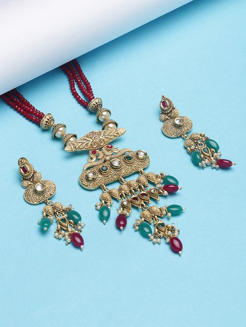 gold metal bridal necklace - 16811694 - Standard Image - 1