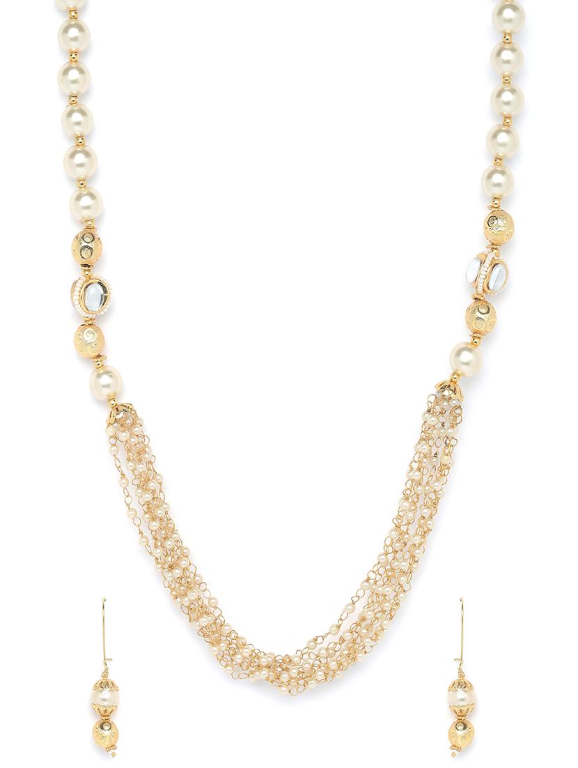 gold metal short necklace - 16811703 - Zoom Image - 2