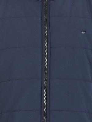 navy blue solid quilted jacket - 16812631 - Standard Image - 5