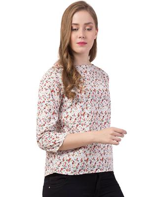 boat neck ditsy floral top - 16813765 - Standard Image - 2