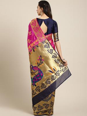 bordered kanjivaram saree with blouse - 16814266 - Standard Image - 2