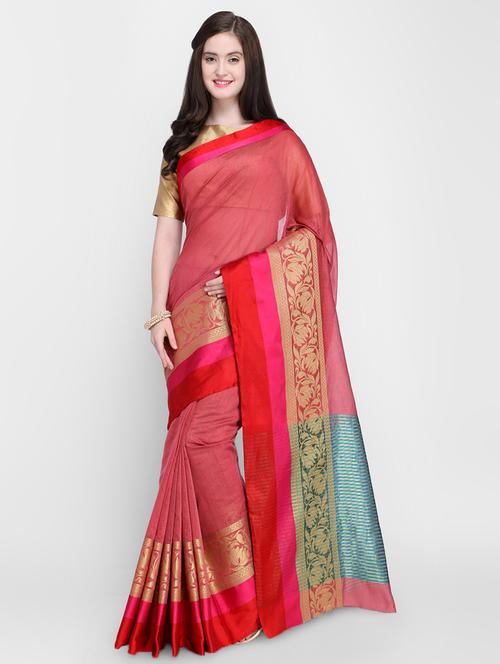 solid kanjivaram silk saree with blouse - 16814279 - Standard Image - 1