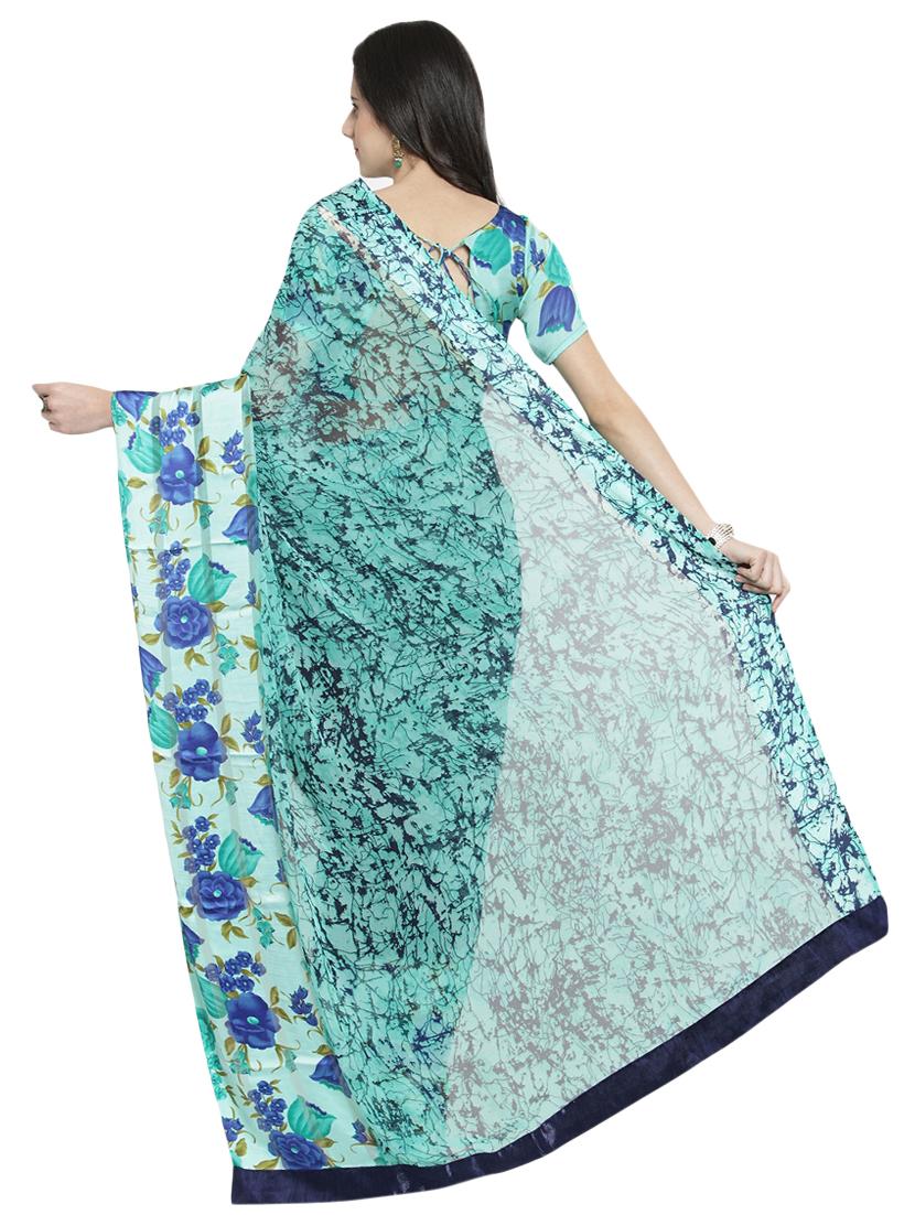abstract printed saree with blouse - 16814979 - Zoom Image - 2