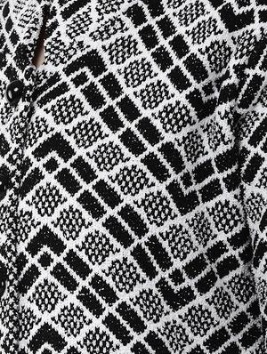 mandarin neck checkered wool cardigan - 16816082 - Standard Image - 5