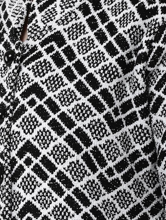 mandarin neck checkered wool cardigan - 16816082 - Zoom Image - 5