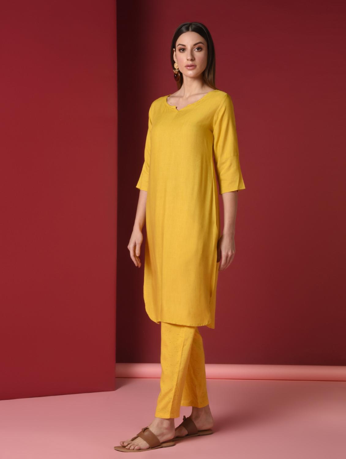 solid kurta pant set - 16816490 - Zoom Image - 2