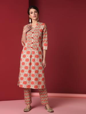 printed kurta pant set - 16816492 - Standard Image - 2