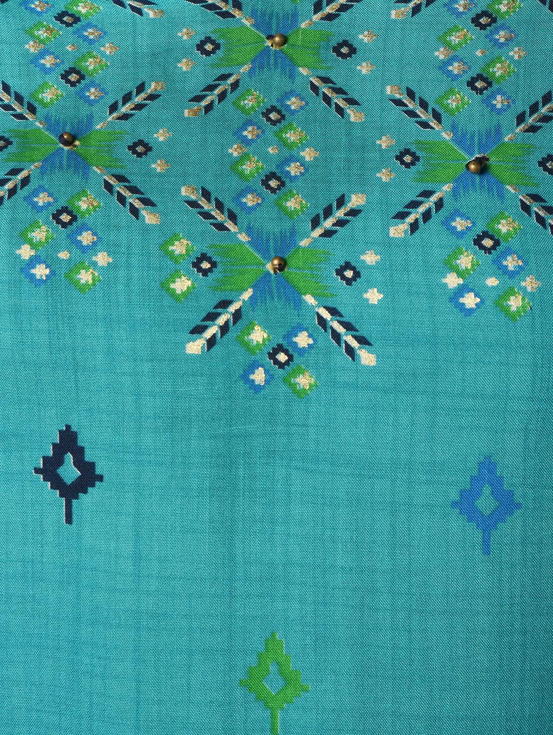 ikat print kurta palazzo set - 16816495 - Zoom Image - 5