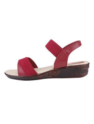 maroon back strap wedges - 16818238 - Standard Image - 2