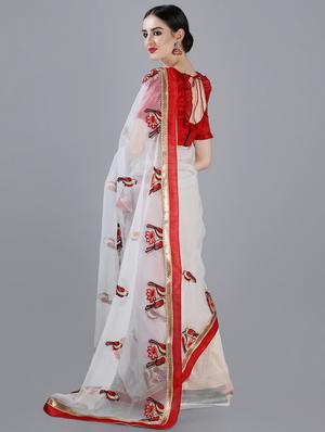 self design embroidered saree with blouse - 16820988 - Standard Image - 2
