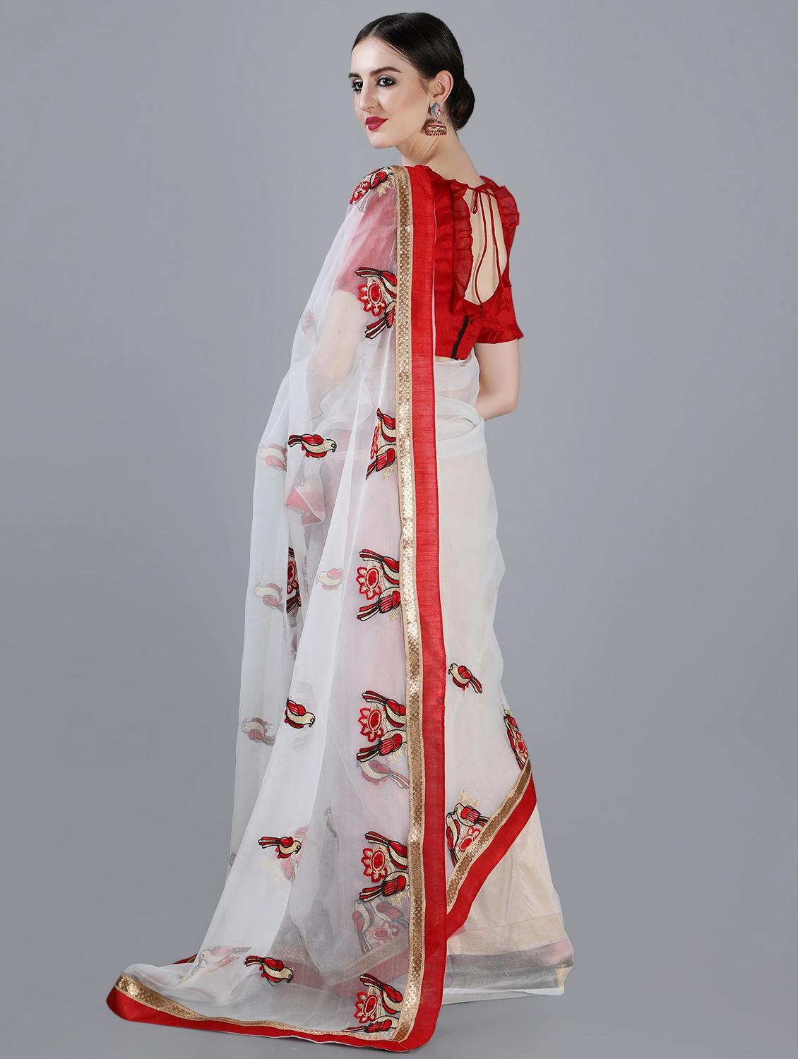 self design embroidered saree with blouse - 16820988 - Zoom Image - 2