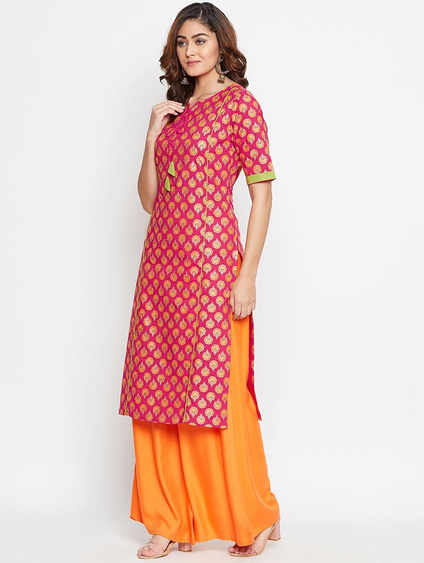 printed straight kurta - 16821487 - Zoom Image - 2