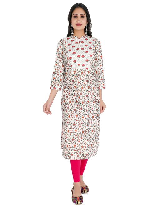 floral straight kurta - 16822746 - Standard Image - 1