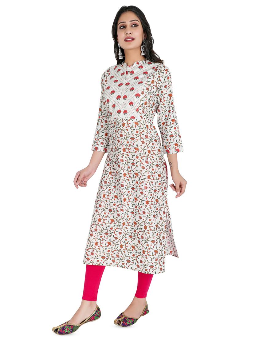 floral straight kurta - 16822746 - Zoom Image - 2