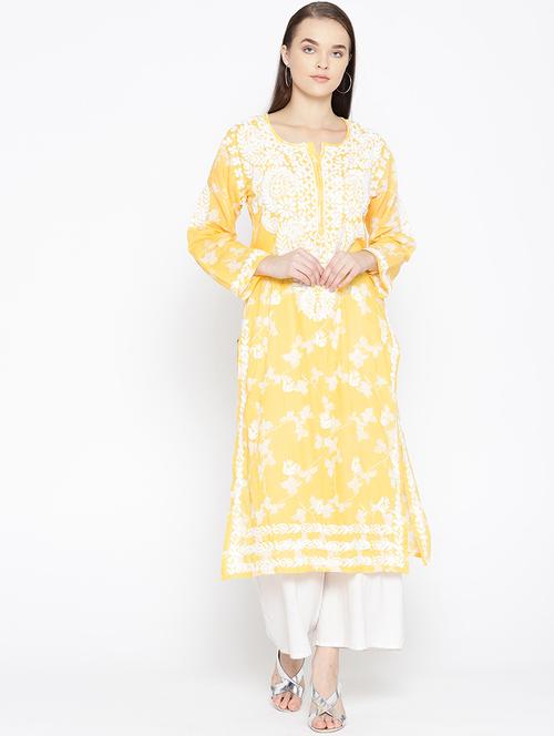 embroidered straight kurta - 16823208 - Standard Image - 1
