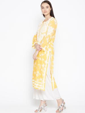 embroidered straight kurta - 16823208 - Standard Image - 2