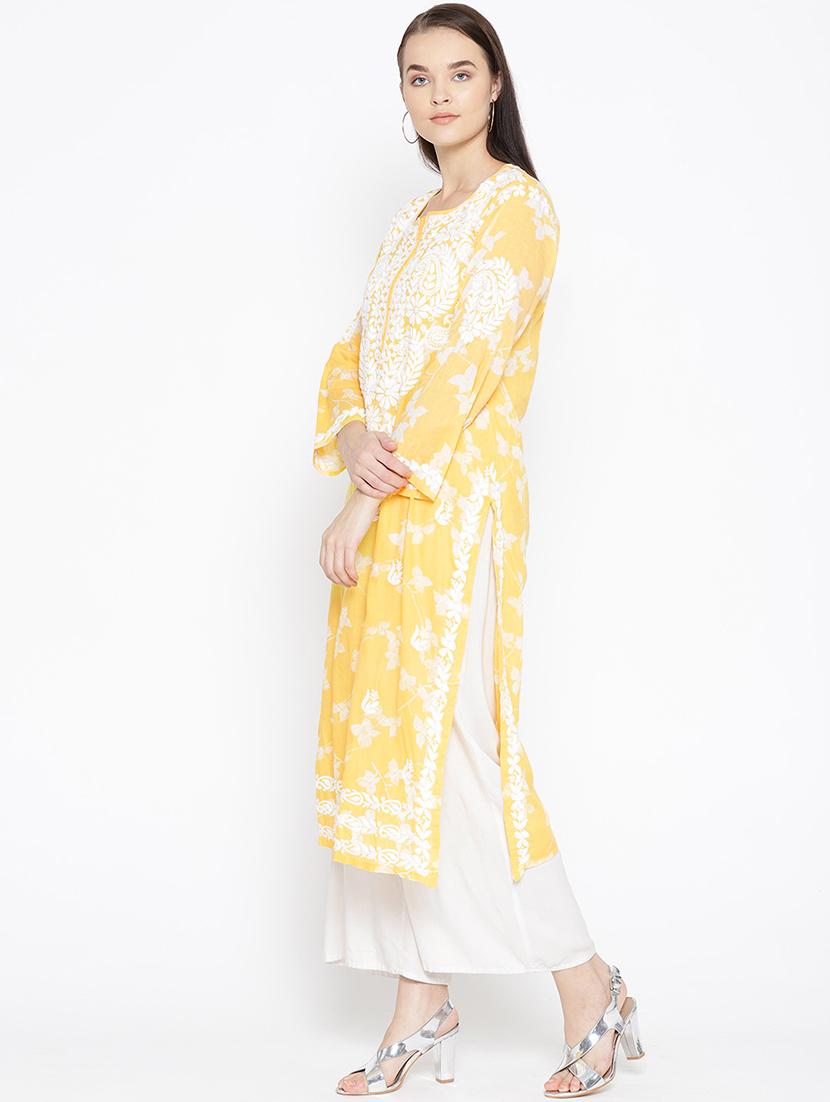 embroidered straight kurta - 16823208 - Zoom Image - 2