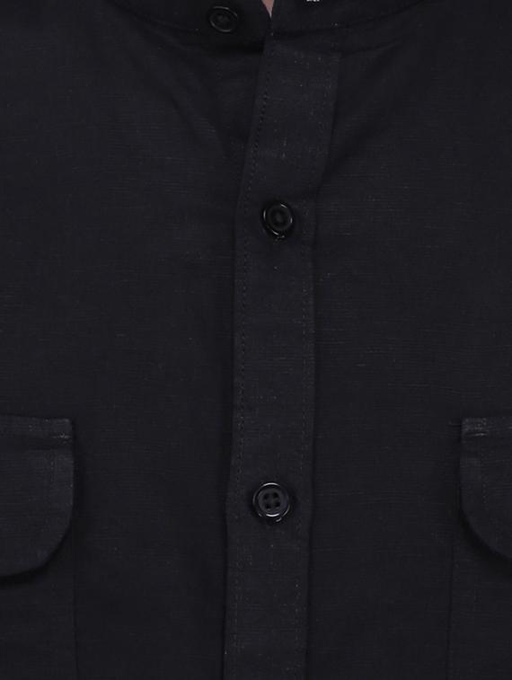 black solid casual shirt - 16823494 - Zoom Image - 5
