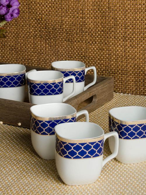 bone china tea cups with real gold design print (set of 6) - 16823510 - Standard Image - 1