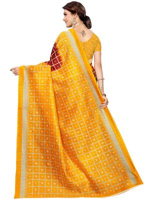 checkered mysore silk saree with blouse - 16823587 - Standard Image - 2