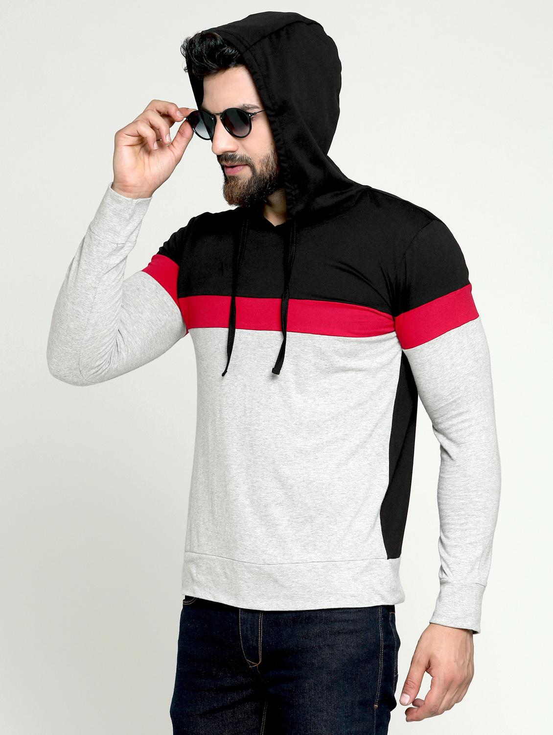 grey color block t-shirt - 16823660 - Zoom Image - 2