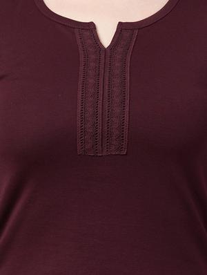 notch neck lace detail top - 16824553 - Standard Image - 5