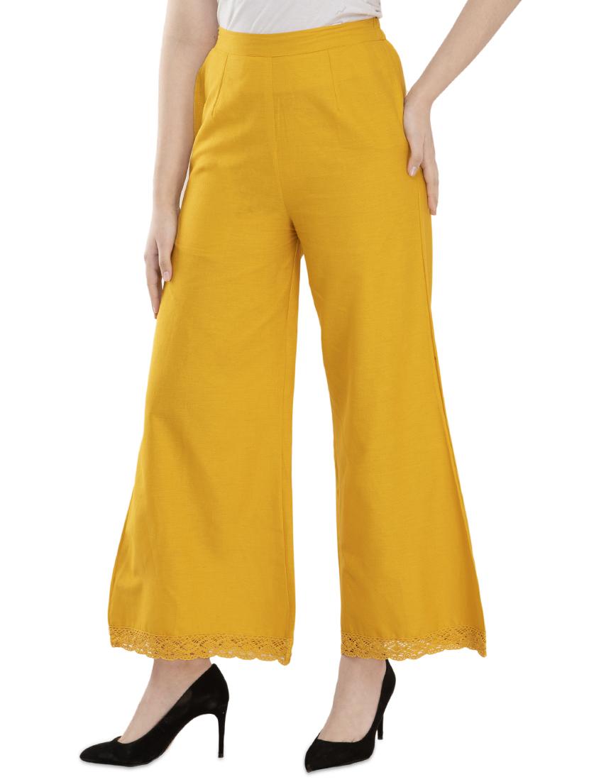 lace hem solid palazzo - 16825500 - Zoom Image - 2
