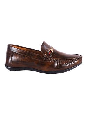 brown leatherette slip on loafers - 16826354 - Standard Image - 2