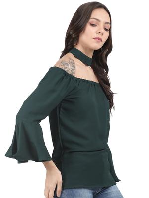 choker neck bell sleeved top - 16827538 - Standard Image - 2