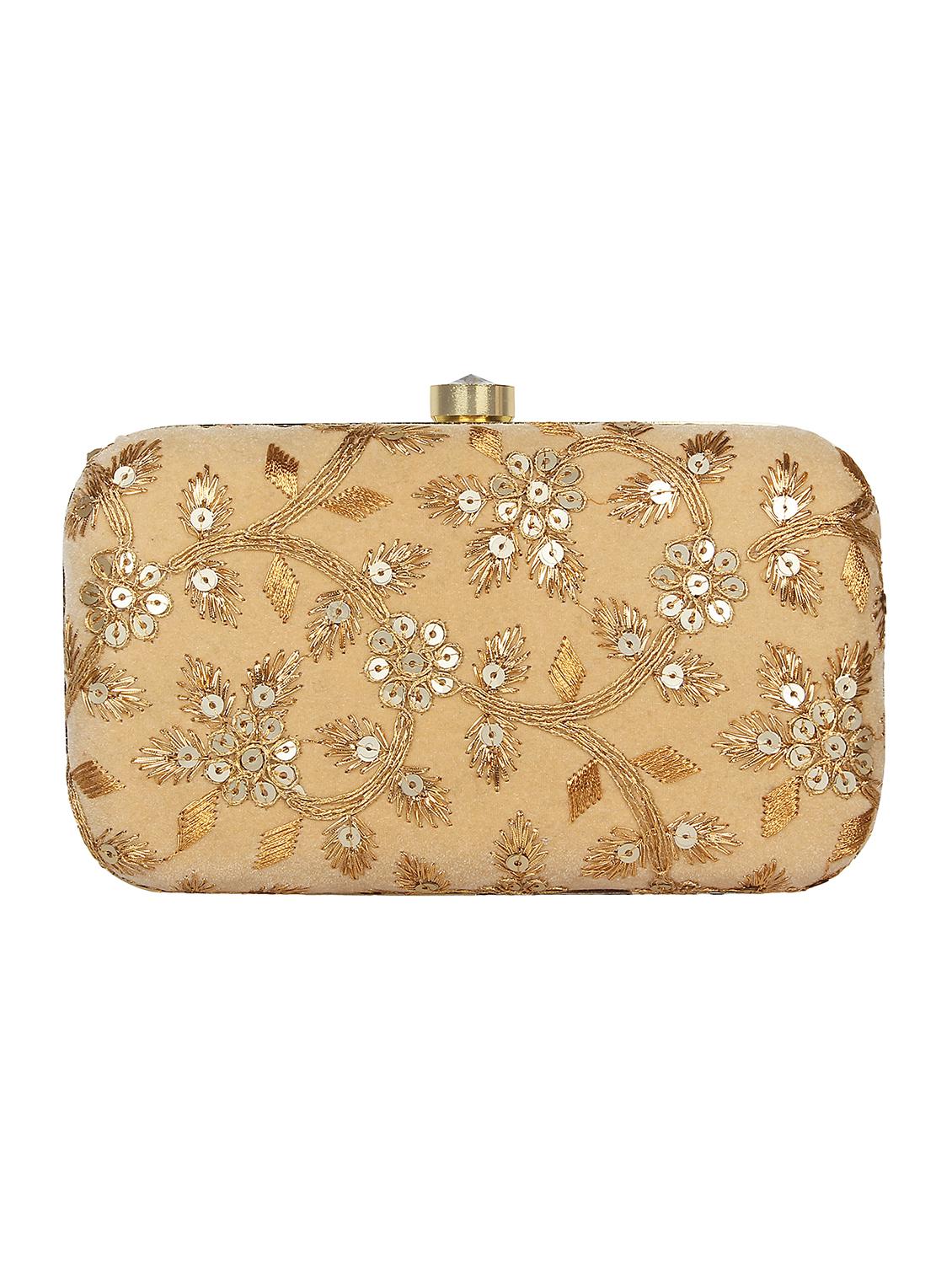 gold velvet box clutch - 16828259 - Zoom Image - 2