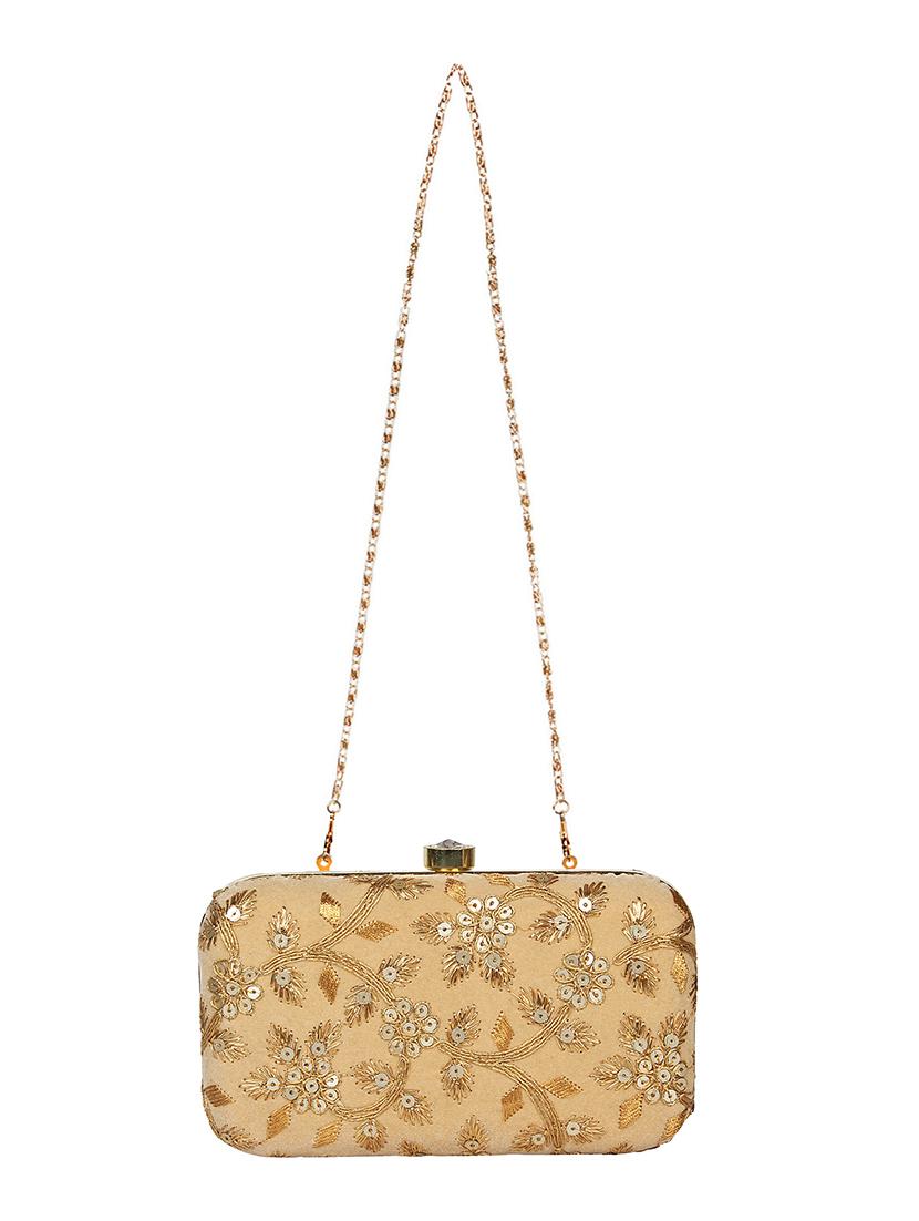 gold velvet box clutch - 16828259 - Zoom Image - 5