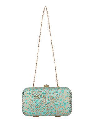 green silk box clutch - 16828264 - Standard Image - 5