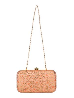 pink silk box clutch - 16828265 - Standard Image - 5