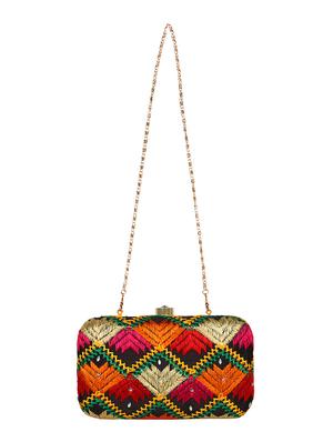 black cotton box clutch - 16828266 - Standard Image - 5