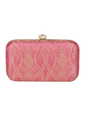 pink silk box clutch - 16828271 - Standard Image - 2